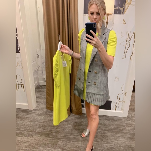 Anna Cate Collection Sara Vest Dress Plaid Double Breasted Pleated Hem | Size M - Picture 3 of 13